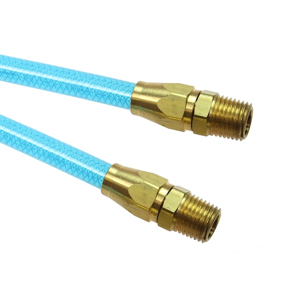 Coilhose Pneumatics Flexeel Hose 1/4 ID x 25 ft 3/8 MPT Reusable Transparent Blue PFE40256TZ - main